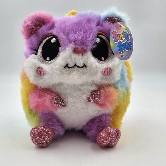 BMI Butter Balls Rainbow Sherbet Hamster Plush Sparkle Paws Stuffed Animal 5.5in - Picture 3 of 11